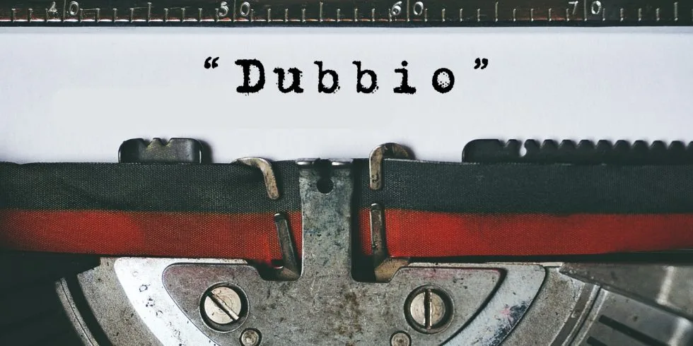 Copertina dell’editoriale «Dubbio»